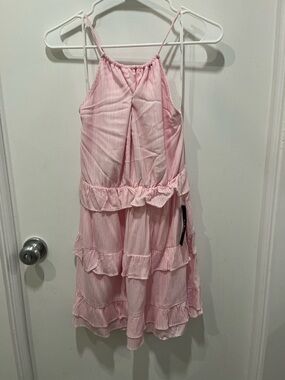 Lulu's Light Pink Tiered Ruffle Spaghetti Strap Dress